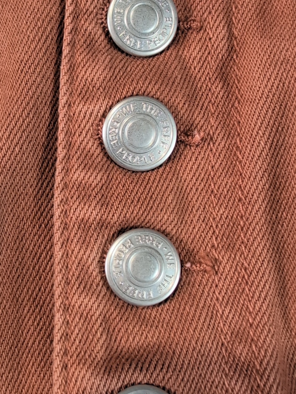 We the Free Rust Colored Button Fly Distressed De… - image 3